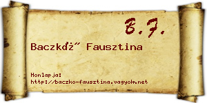 Baczkó Fausztina névjegykártya
